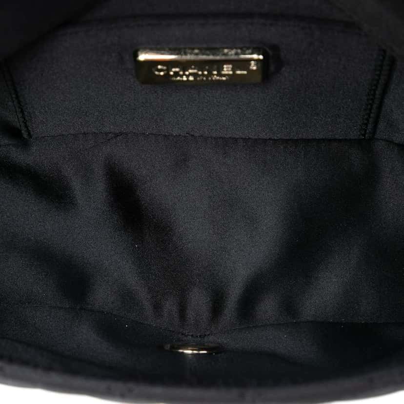 Chanel Mini Rectangular Quilted Satin Single Flap Black Satin Very good condition - Model View