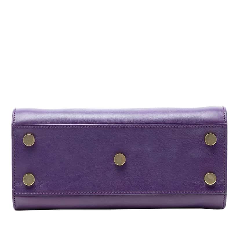 Saint Laurent Nano Leather Sac de Jour Satchel Purple Leather Very good condition - Inside View