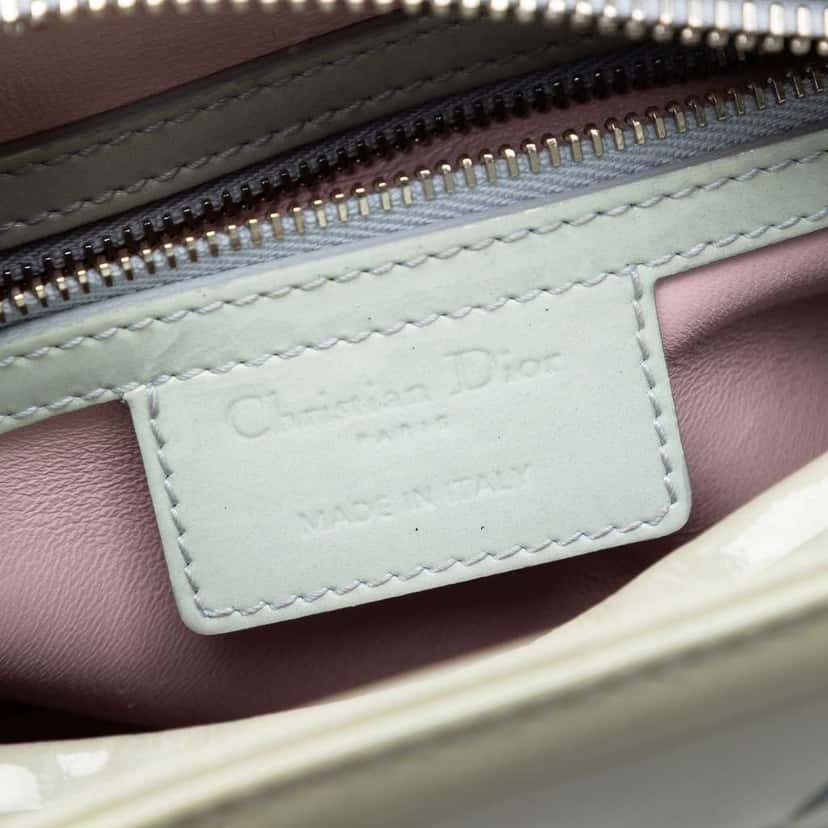 Dior Medium Ombre Patent Cannage Lady Dior Green Leather Very good condition - Box View