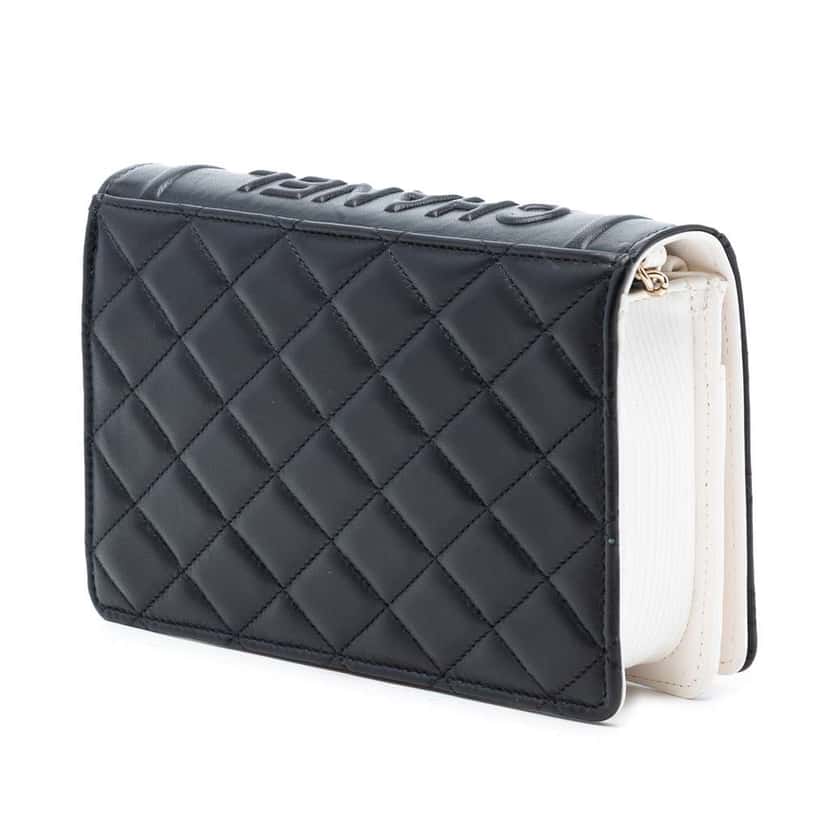 Chanel Quilted Lambskin Book Wallet On Chain Black Leather Very good condition - Back View