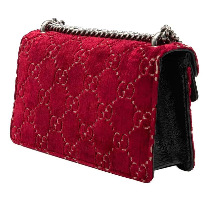 Gucci Medium GG Velvet Dionysus Crossbody Red Velvet Very good condition - Back View