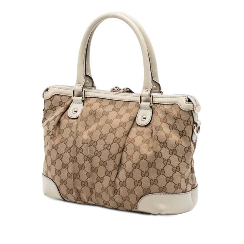 Gucci GG Canvas Sukey Satchel Beige Canvas Very good condition - Back View