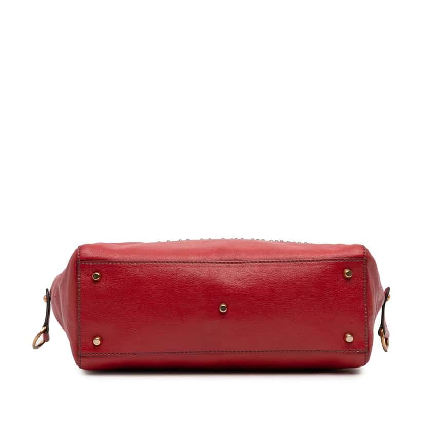 Dior Studded Goatskin Diorangeles Convertible Tote Red Leather Very good condition - Inside View
