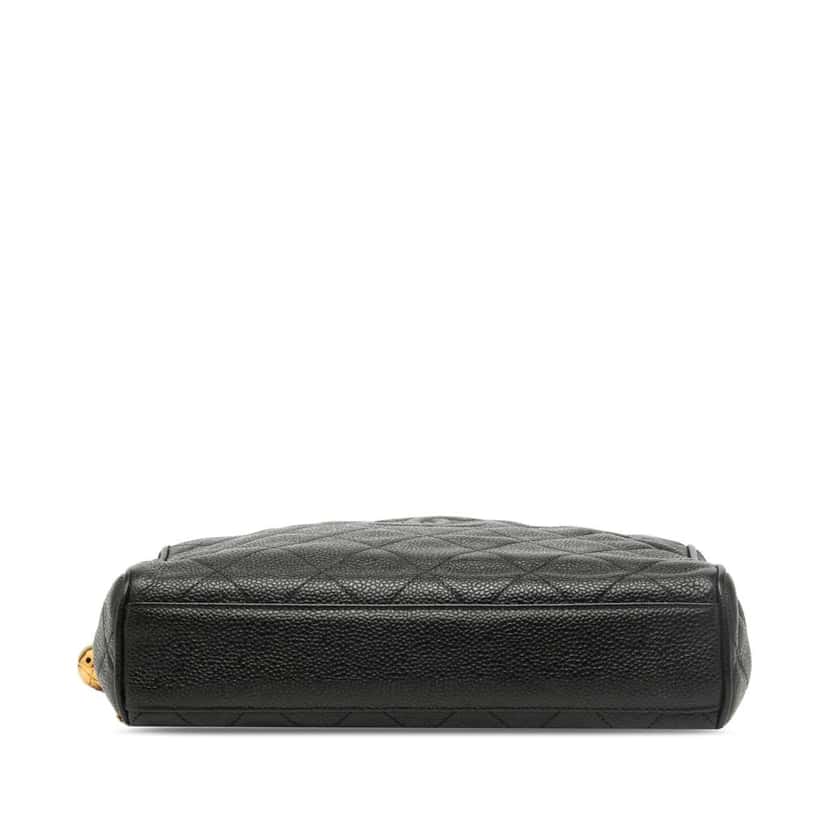 Chanel CC Quilted Caviar Chain Camera Bag Black Leather Very good condition - Inside View