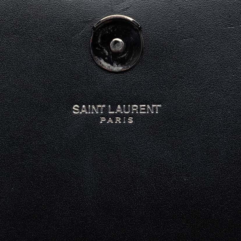 Saint Laurent Calfskin Cloud Star Applique Classic Monogram Kate Tassel Wallet on Chain Black Leather Very good condition - Box View