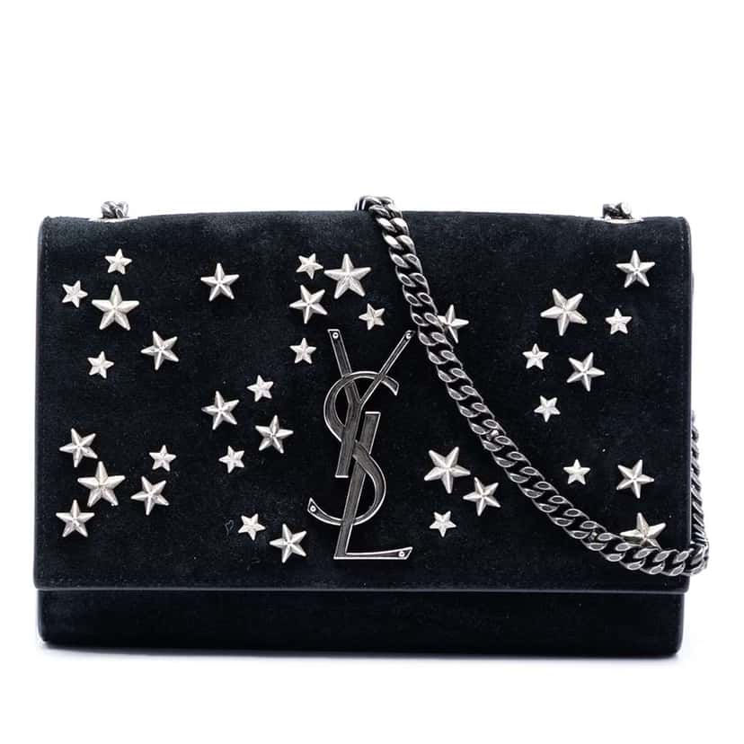 Saint Laurent Small Suede Monogram Star Studded Kate Crossbody Black Leather Very good condition - Front View