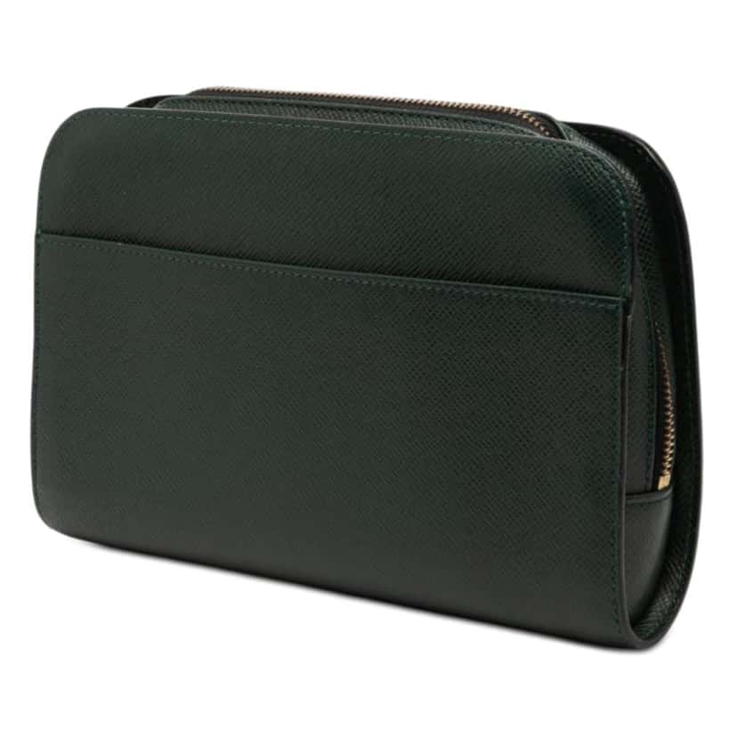 Louis Vuitton Taiga Pochette Baikal Green Leather Good condition - Back View