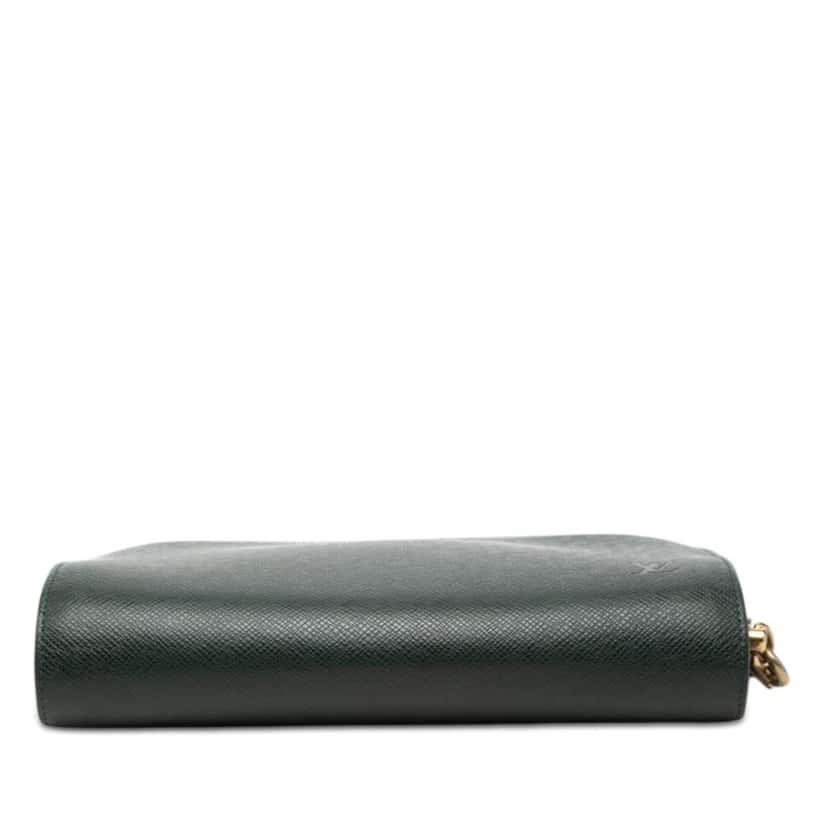 Louis Vuitton Taiga Pochette Baikal Green Leather Good condition - Inside View
