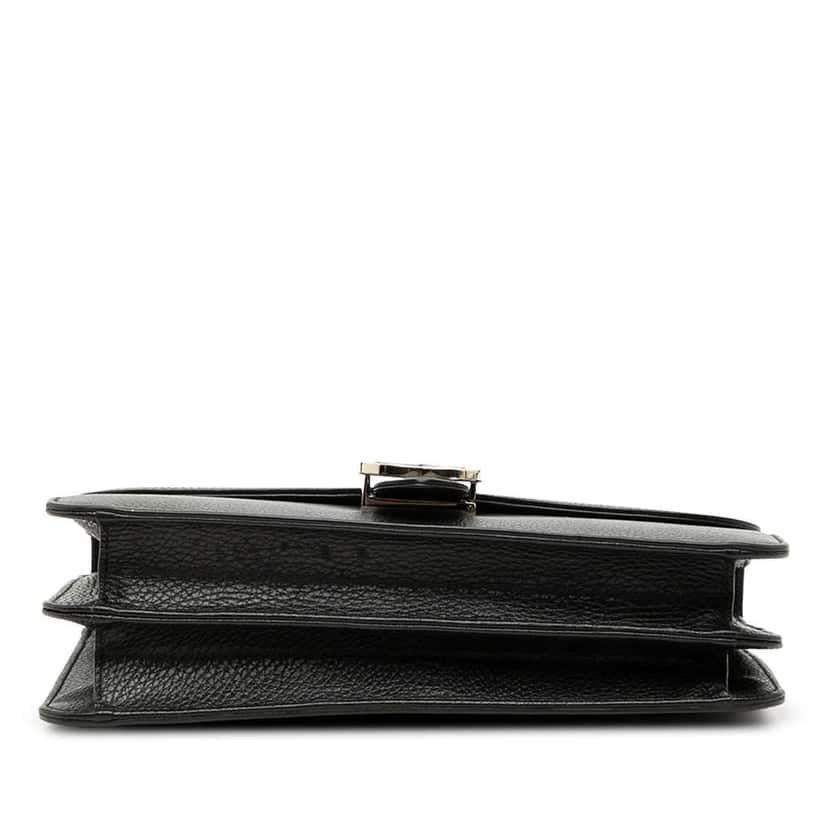 Gucci Medium Dollar Calfskin Interlocking G Crossbody Black Leather Very good condition - Inside View