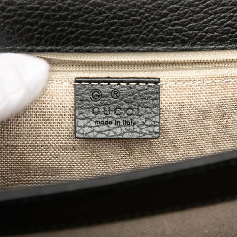 Gucci Medium Dollar Calfskin Interlocking G Crossbody Black Leather Very good condition - Box View
