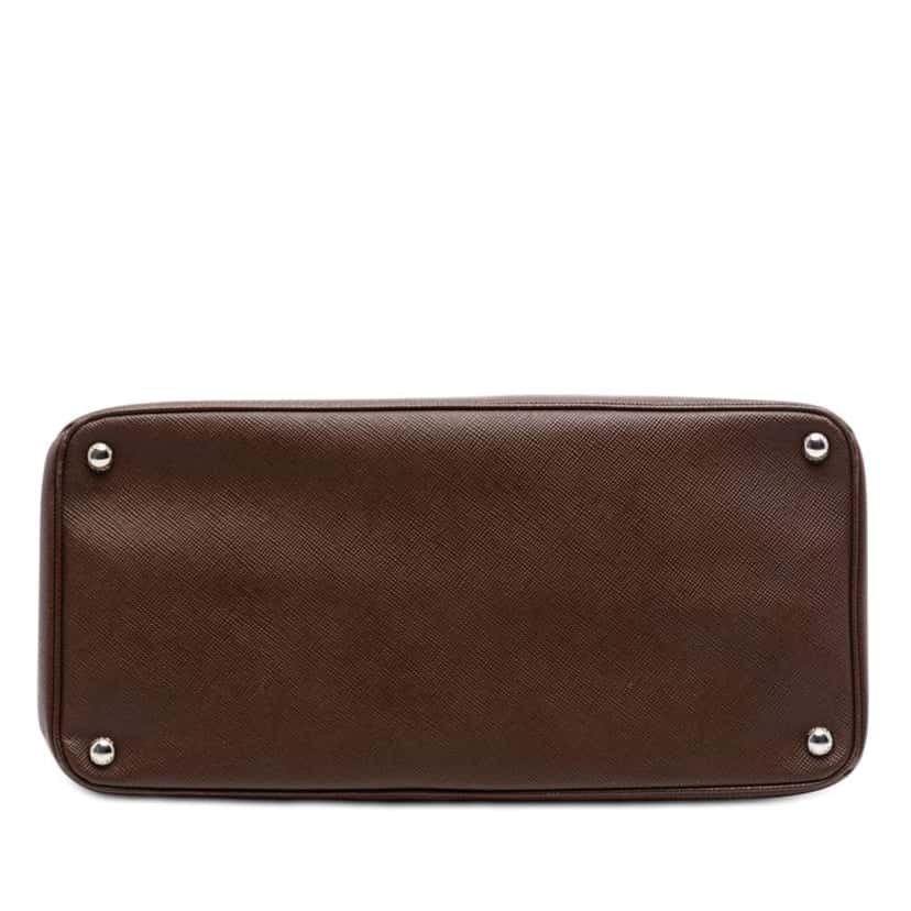 Prada Saffiano Cuir Turnlock Twin Satchel Brown Leather Very good condition - Inside View