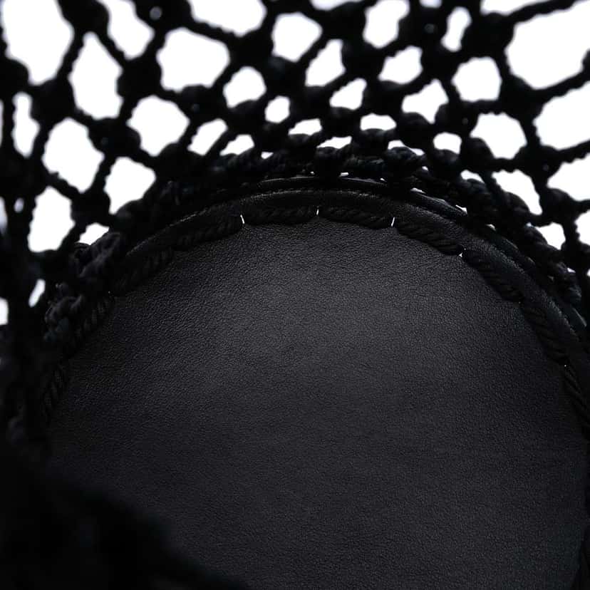 Prada Mesh and Leather Bucket Bag Black Polyester Very good condition - Model View