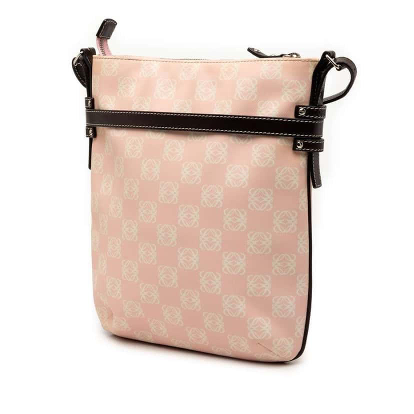 Loewe Anagram Coated Canvas Crossbody Pink Canvas Very good condition - Back View