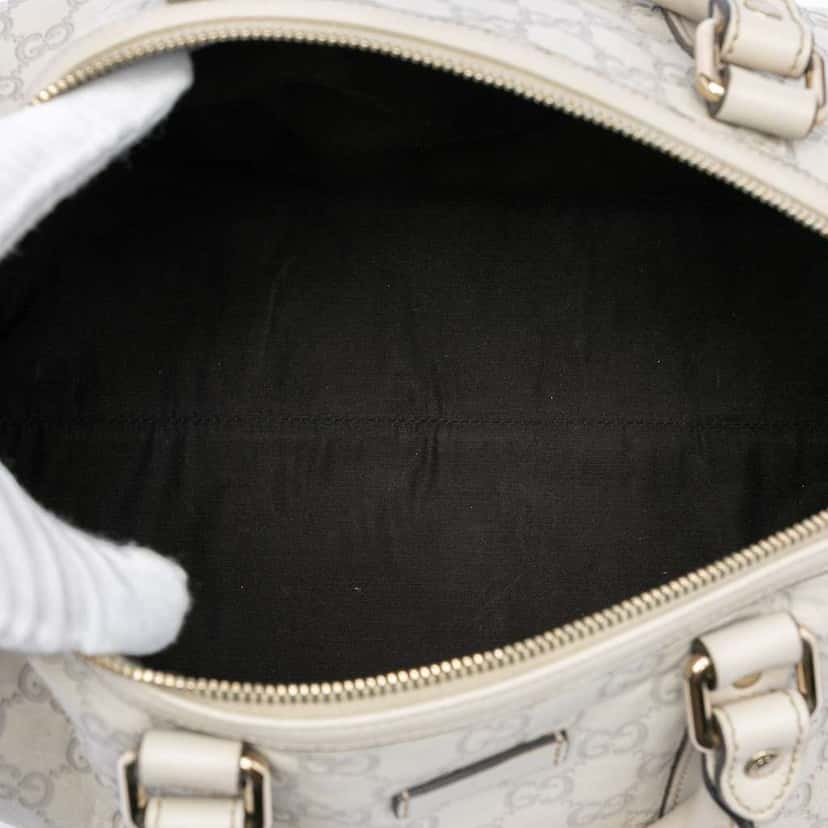 Gucci Medium Guccissima Joy Boston Bag White Leather Very good condition - Model View