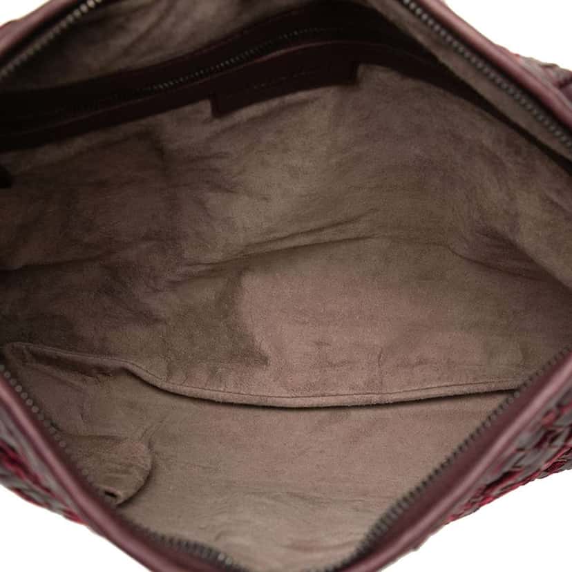 Bottega Veneta Medium Velvet Speckled Nappa Intrecciato Veneta Hobo Red Leather Very good condition - Model View