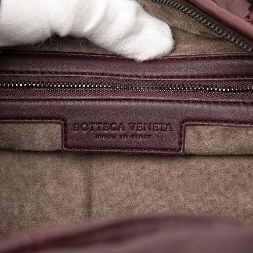 Bottega Veneta Medium Velvet Speckled Nappa Intrecciato Veneta Hobo Red Leather Very good condition - Box View
