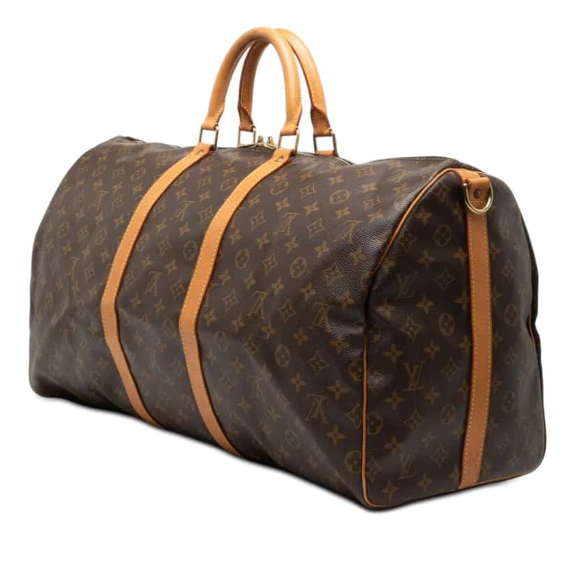 Louis Vuitton Monogram Keepall Bandouliere 55 Brown Good condition - Back View
