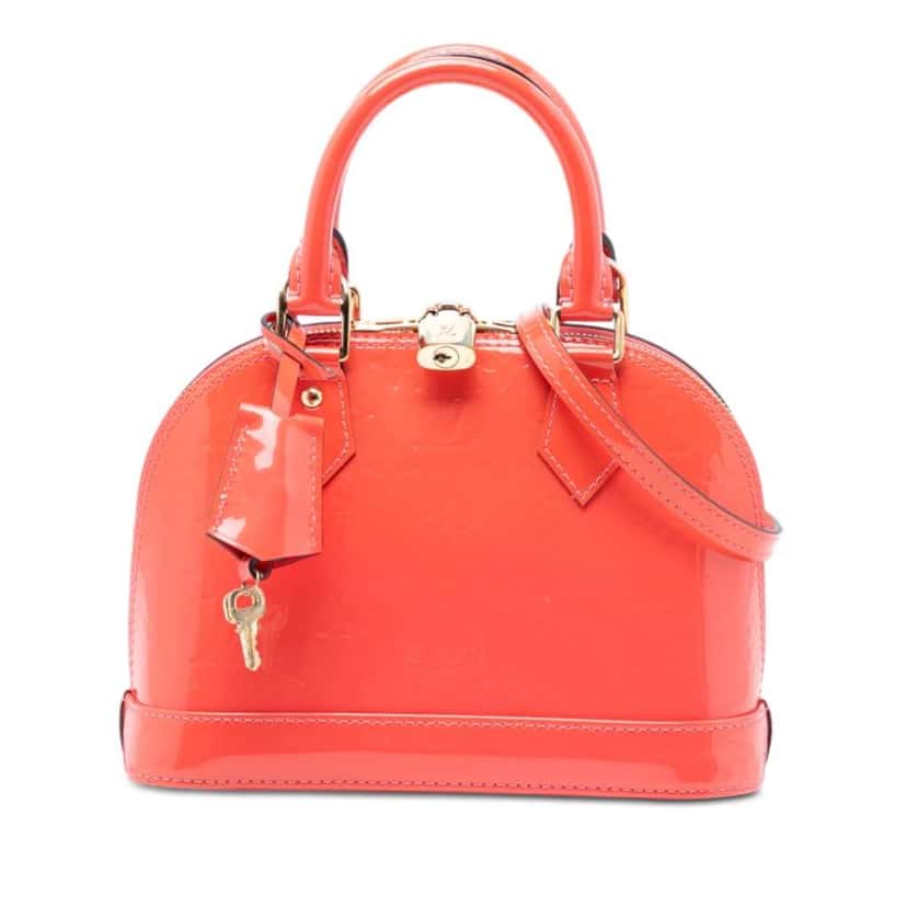 Louis Vuitton Monogram Vernis Alma BB Orange Leather Very good condition - Front View