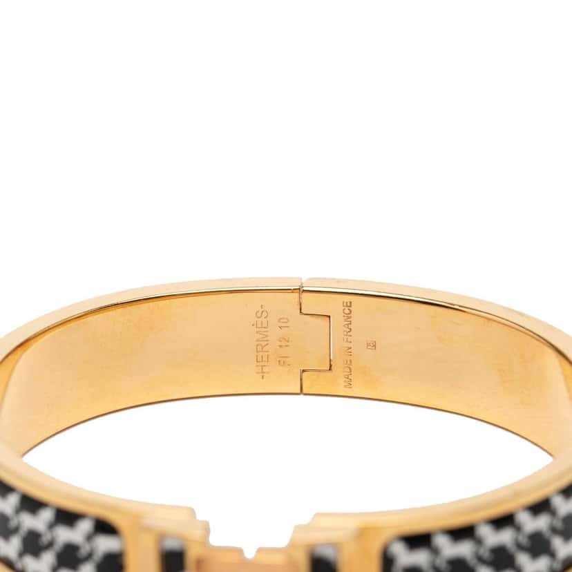 Hermès Narrow Enamel Cheval Pixel Clic H Bracelet PM Black Very good condition - Model View