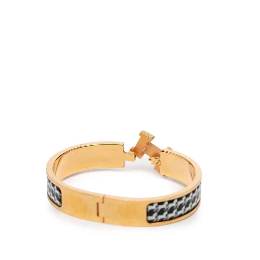 Hermès Narrow Enamel Cheval Pixel Clic H Bracelet PM Black Very good condition - Box View