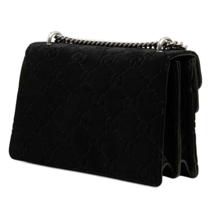 Gucci Medium GG Velvet Dionysus Shoulder Bag Black Velvet Very good condition - Back View