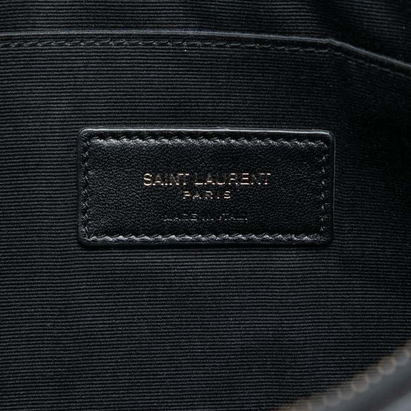 Saint Laurent Croc Embossed Leather Monogram Document Holder Black Leather Very good condition - Box View