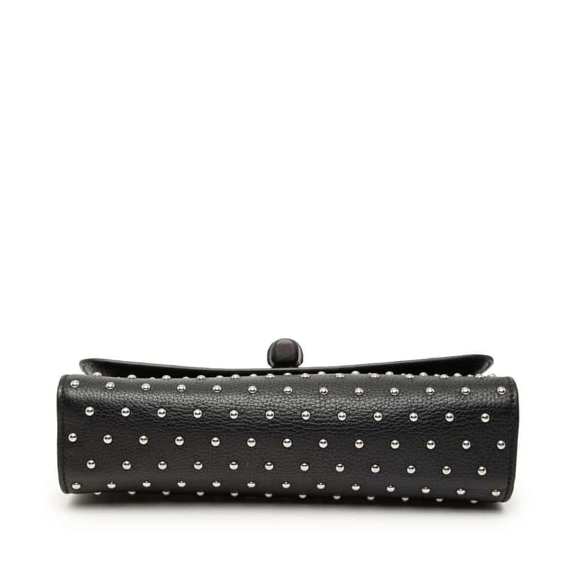 Gucci Medium Studded Leather Miss Bamboo Crossbody Black Leather Very good condition - Inside View