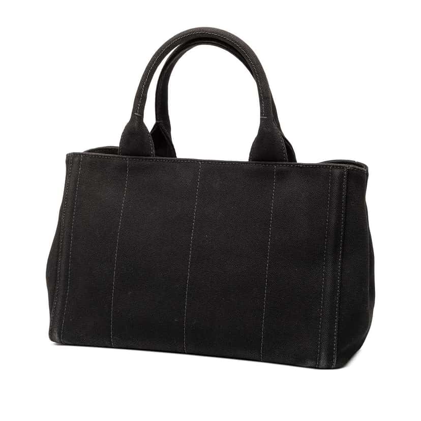 Prada Small Canvas Canapa Bijoux Satchel Black Canvas Very good condition - Back View