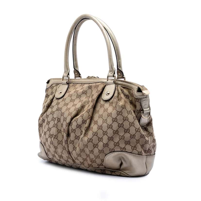 Gucci GG Canvas Sukey Satchel Beige Canvas Very good condition - Back View