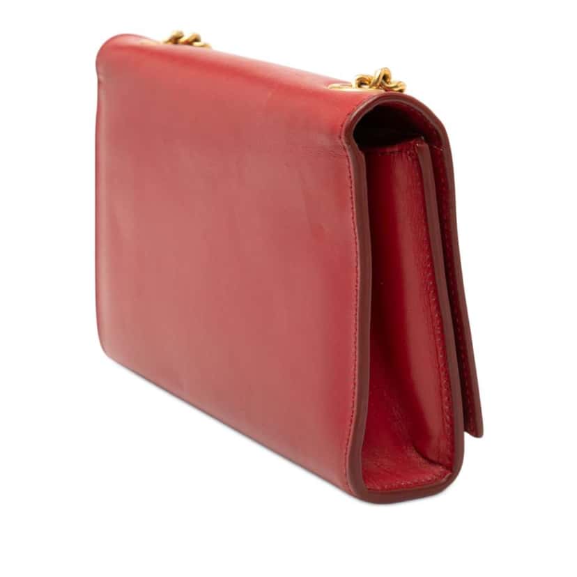 Saint Laurent Small Leather Monogram Kate Tassel Crossbody Red Leather Very good condition - Back View