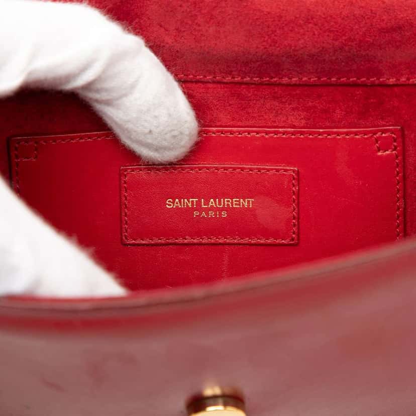 Saint Laurent Small Leather Monogram Kate Tassel Crossbody Red Leather Very good condition - Box View