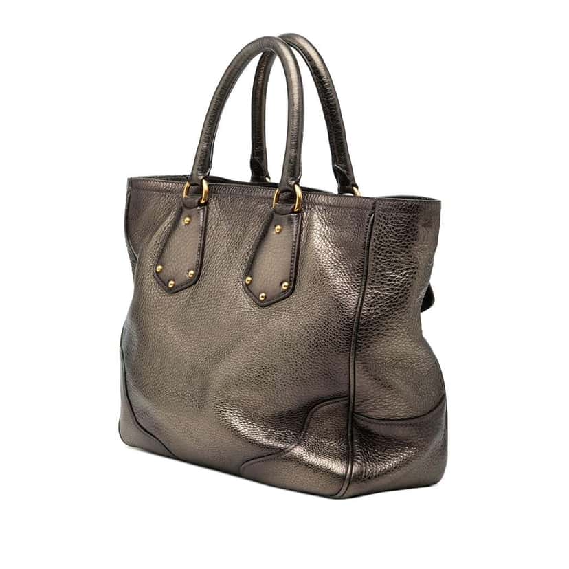 Prada Vitello Daino Antik Shopping Tote Brown Leather Very good condition - Back View