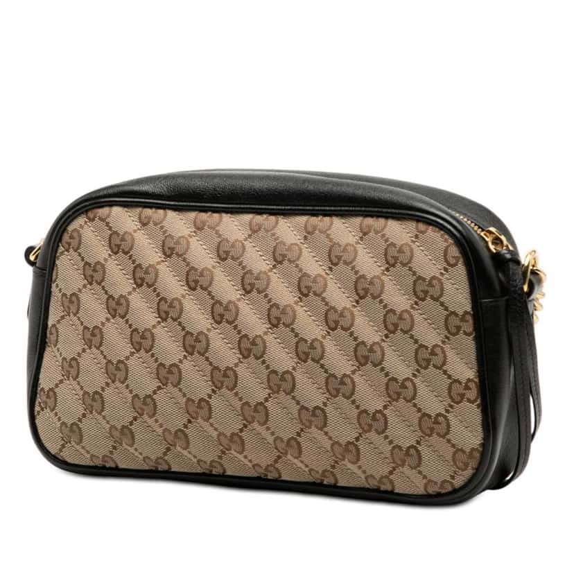 Gucci Small GG Marmont Matelasse GG Canvas and Leather Crossbody Beige Good condition - Back View