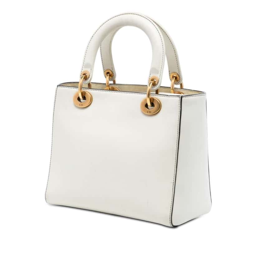 Dior Niki de Saint Phalle Medium Calfskin Vive L amour Lady Dior White Leather Very good condition - Back View