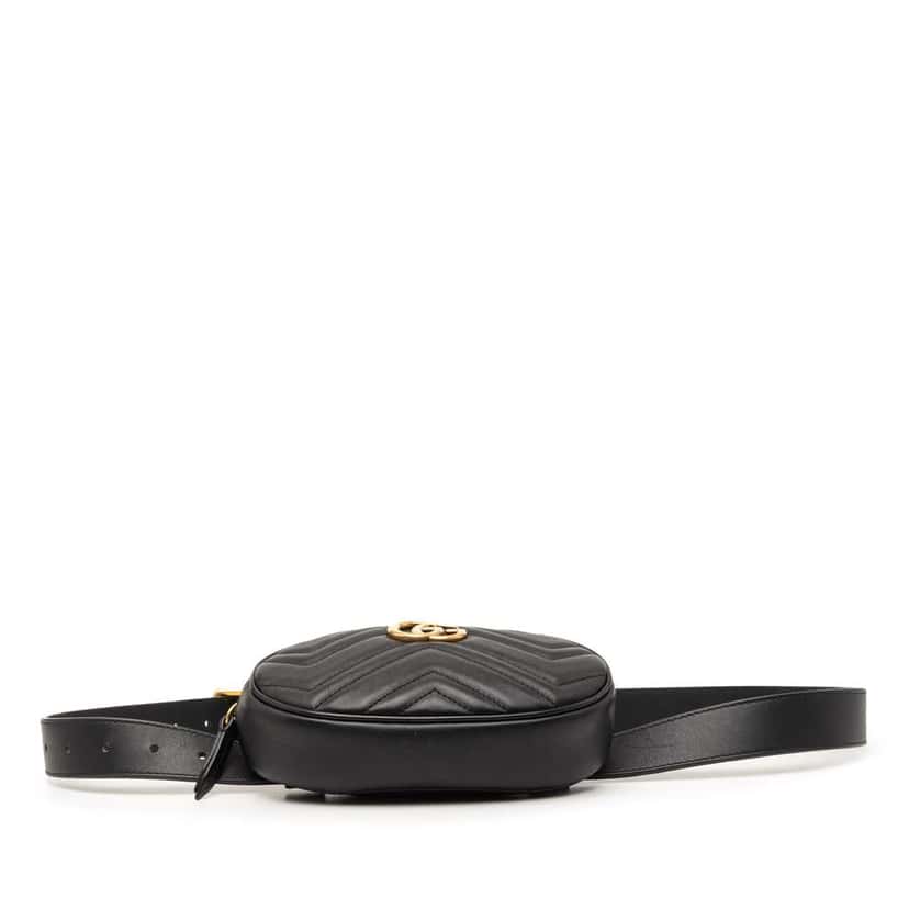 Gucci GG Marmont Matelasse Leather Belt Bag Black Leather Very good condition - Inside View