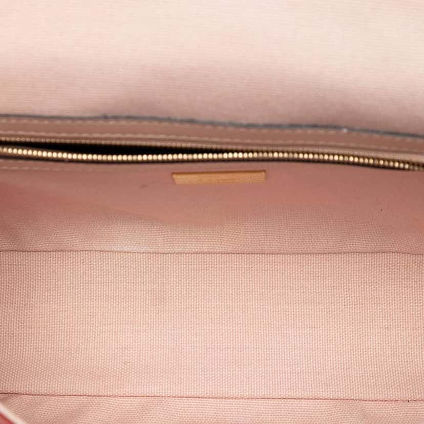 Fendi Zucca Embroidered Canvas Baguette Satchel Pink Canvas Very good condition - Model View