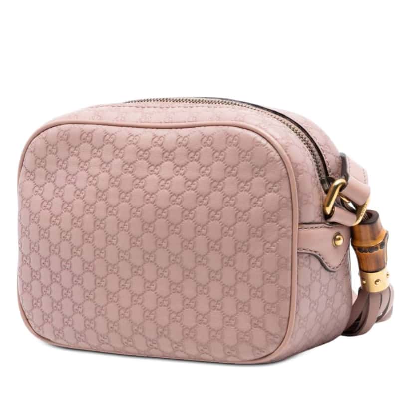 Gucci Metallic Microguccissima Sunshine Disco Camera Bag Pink Leather Very good condition - Back View