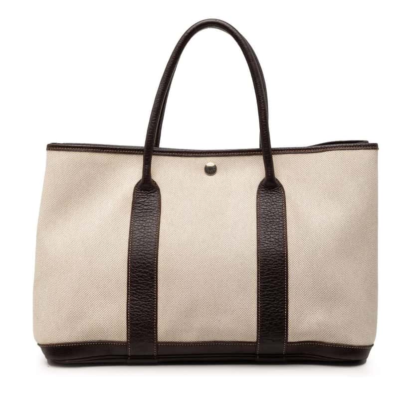 Hermès Toile and Negonda Garden Party 36 Beige Canvas Good condition - Front View