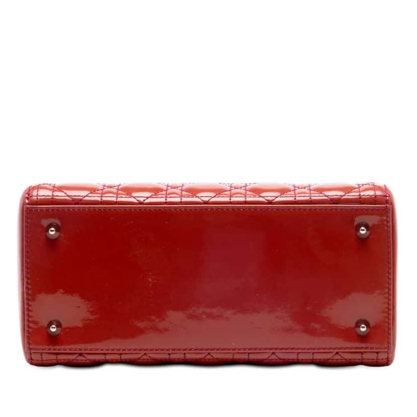 Dior Medium Patent Cannage Lady Dior Red Leather Very good condition - Inside View