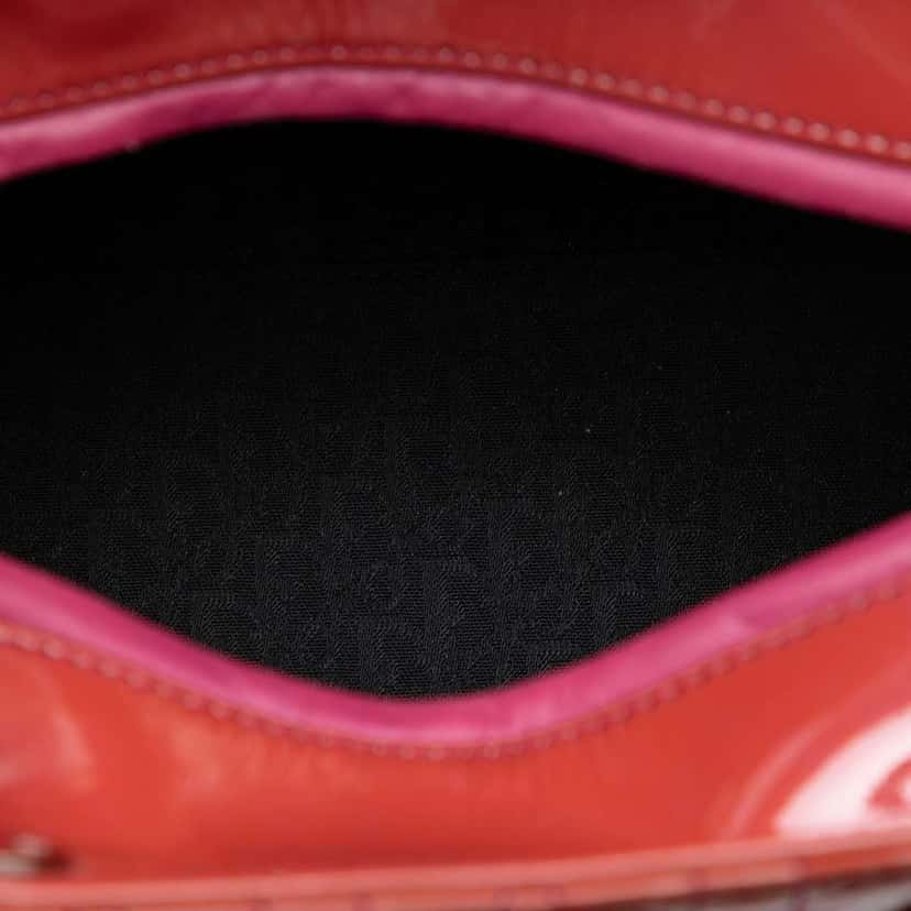 Dior Medium Patent Cannage Lady Dior Red Leather Very good condition - Model View