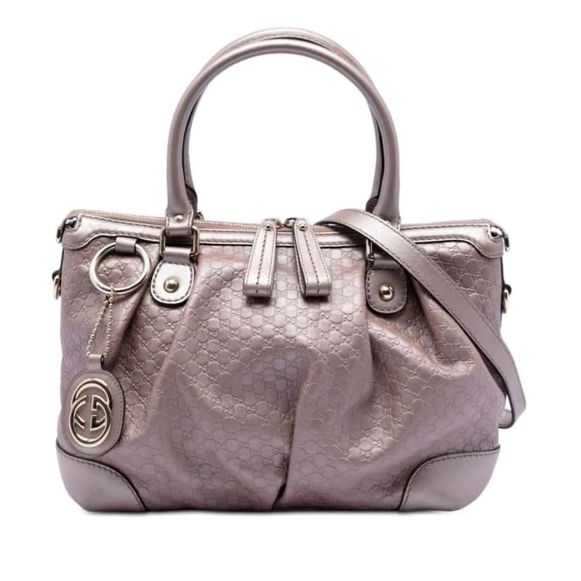 Gucci Microguccissima Sukey Satchel Purple Leather Very good condition - Front View