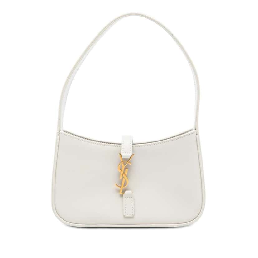 Saint Laurent Mini Smooth Calfskin Le 5 a 7 White Leather Very good condition - Front View
