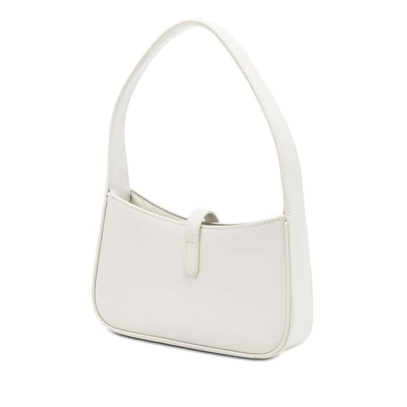 Saint Laurent Mini Smooth Calfskin Le 5 a 7 White Leather Very good condition - Back View