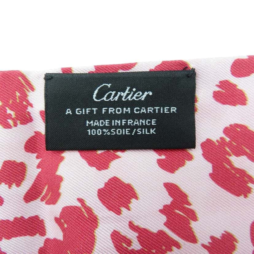 Cartier Panthere Bandeau Silk Scarf Pink Silk Very good condition - Inside View