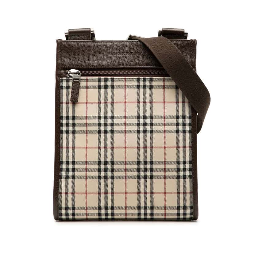 Burberry House Check Canvas Crossbody Beige Very good condition - Front View