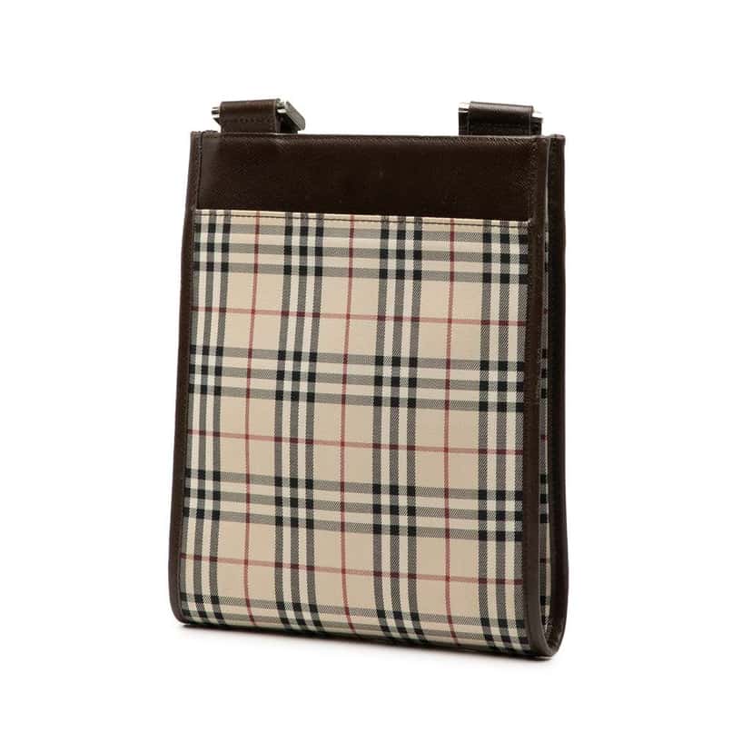 Burberry House Check Canvas Crossbody Beige Very good condition - Back View