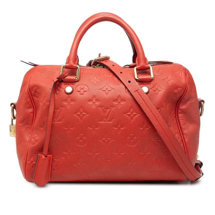Louis Vuitton Monogram Empreinte Speedy Bandouliere 25 Red Leather Good condition - Front View