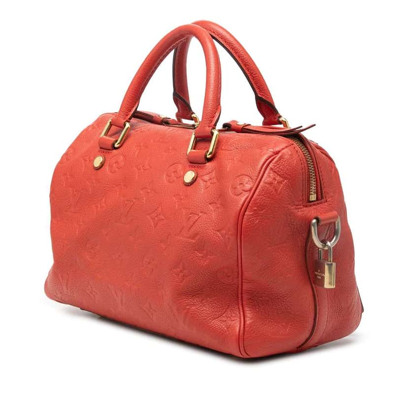 Louis Vuitton Monogram Empreinte Speedy Bandouliere 25 Red Leather Good condition - Back View