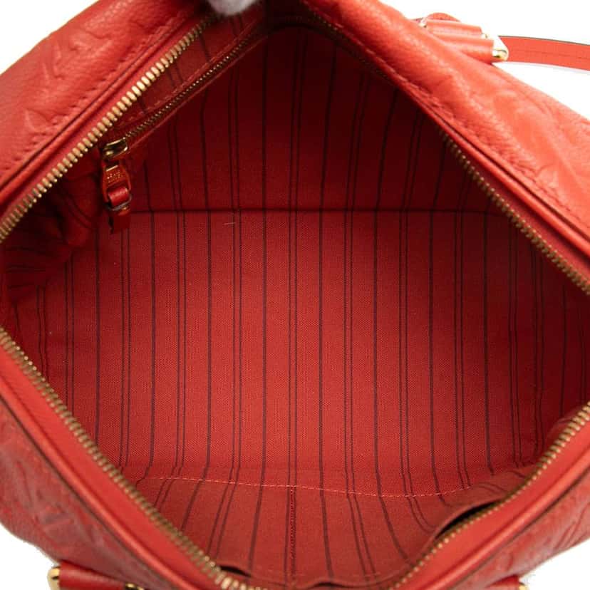 Louis Vuitton Monogram Empreinte Speedy Bandouliere 25 Red Leather Good condition - Model View