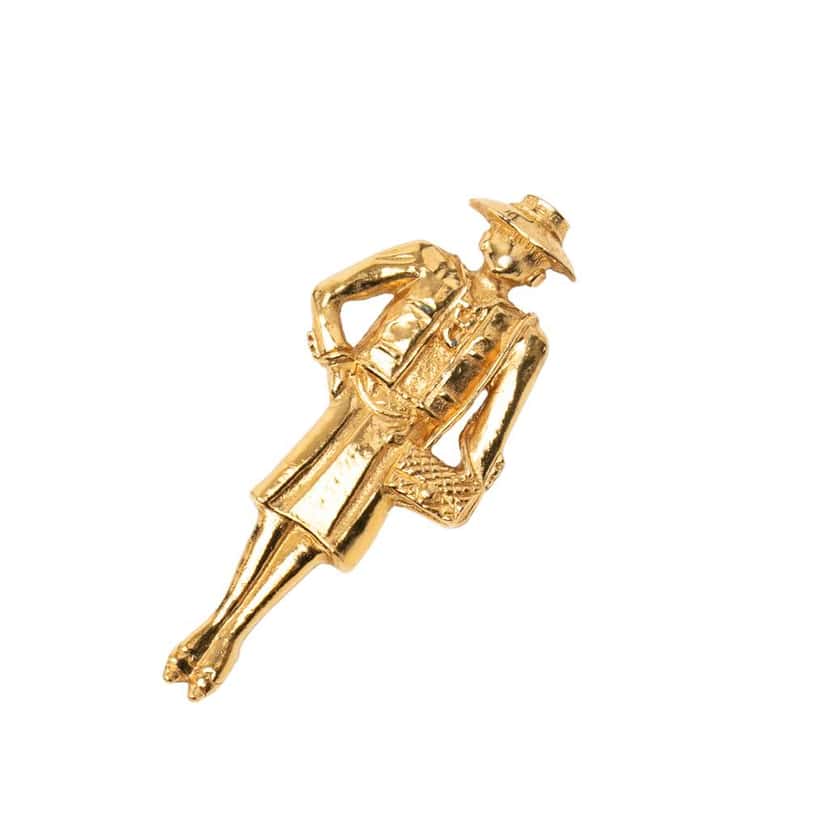 Chanel Gold Plated Coco Mademoiselle Pin Brooch Gold Metal Very good condition - Front View